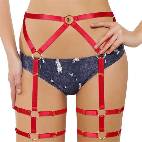 sexy bdsm suspenders women thigh binding belt garters waist to leg