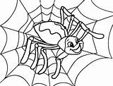Spider Coloring Pages Cartoon Spiders Cute Color Happy Halloween Colouring Kids Kindergarten Sheets Template Scary Getdrawings Computer Coloringkidz Choose Board sketch template