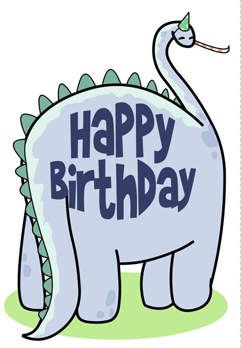 dinosaur birthday card  printable