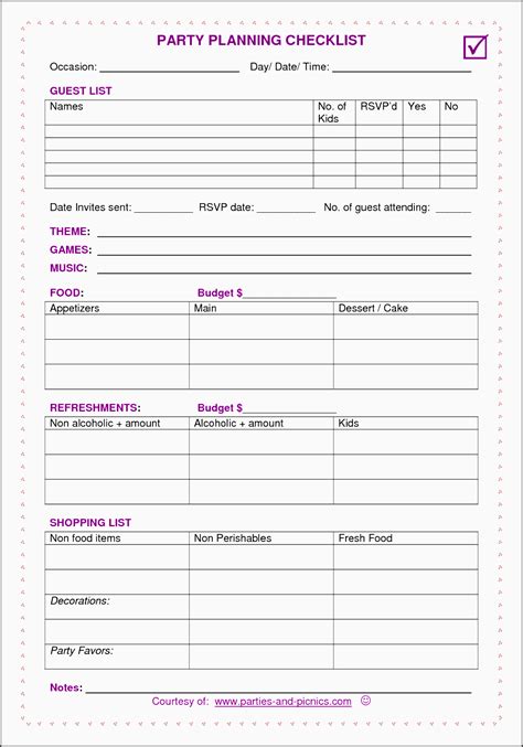 party planning checklist template editable sampletemplatess