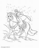 Coloring Anna Pages Horse Printable Frozen Colouring Ride Girls sketch template