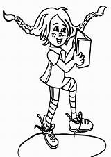 Pippi Longstocking Coloring Pages Cartoon sketch template