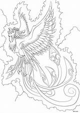 Phoenix Coloring Pages Bird Darkly Shaded Shadow Deviantart Printable Color Adult Fenix Colouring Dark Kids Mandala Fire Drawings Drawing Getcolorings sketch template