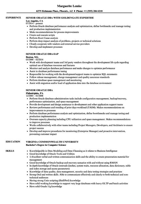 senior oracle dba resume samples velvet jobs