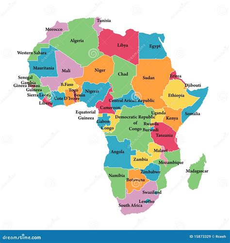 de kaart van editable van afrika royalty vrije stock afbeeldingen afbeelding