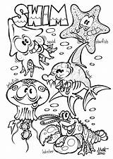 Coloring Pages Ocean Animal Sea Printable Colouring Creatures Kids Adults sketch template