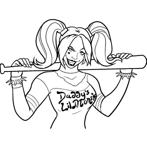 suicide squad coloring pages harley quinn printable xcoloringscom