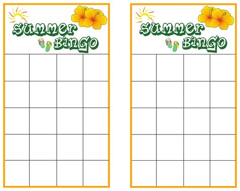 summer bingo blank printable   minutes  mom