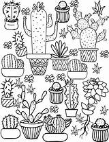 Cactus Coloring Getdrawings Saguaro sketch template