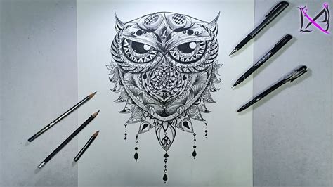 zentangle inspired owl youtube