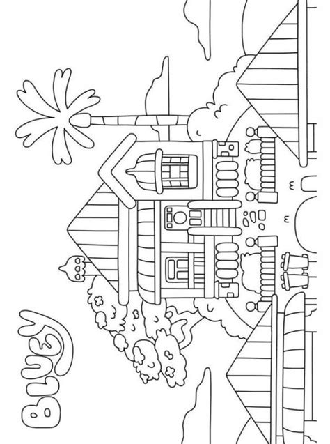 kids  funcom coloring page bluey house