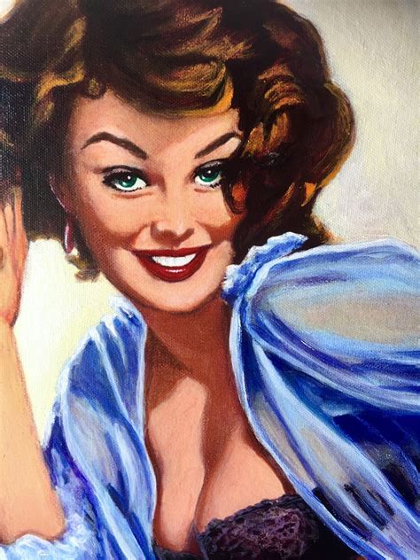 Sale Canvas Gil Elvgren Well Seated Flirting Pinup In See Etsy
