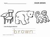 Worksheets Preschool Brown Colors Learning sketch template