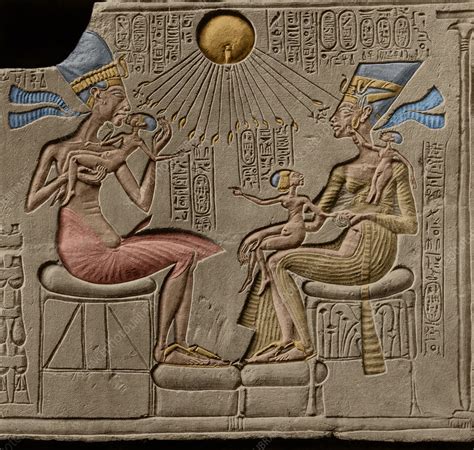 Egyptian Pharaoh Akhenaten And Nefertiti Stock Image C043 9654