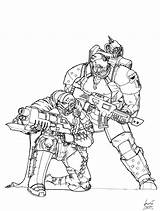 Warhammer Space Marine Marines 40k Pages Coloring Heresy Recon Deviantart Chainsword Pre Chaos Drawing Artwork Armour sketch template