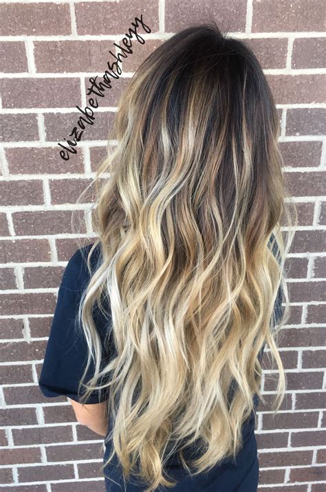 balayage blond sur brune cheveux long beverley tower
