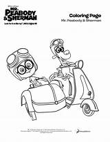 Peabody Coloring Sherman Mr Pages Kids sketch template