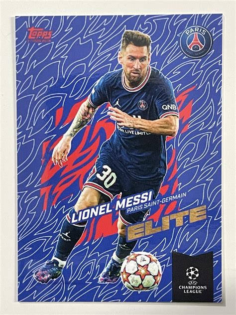 lionel messi psg elite topps gold  uefa champions league card solve collectibles