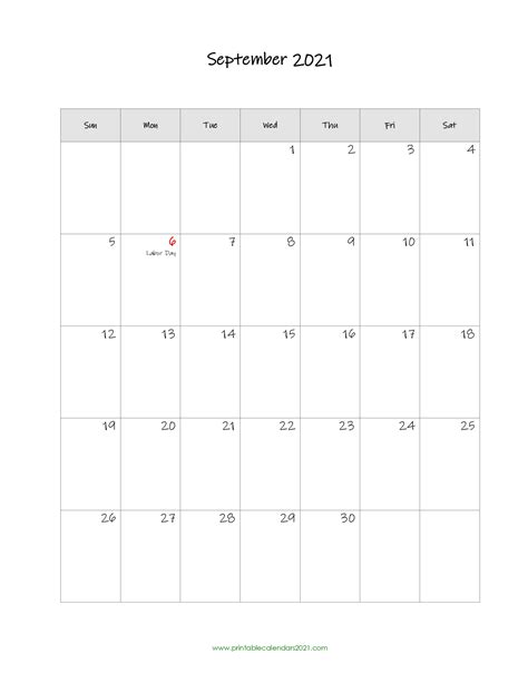 september  calendar calendar printables  blank