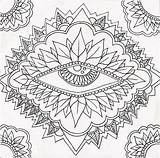 Coloring Mandala Pages Psychedelic Eye Print Color Sun Abstract Trippy Printable Begs Drawing Adult Colouring Madness Outline Drawings Coloriage Colorier sketch template