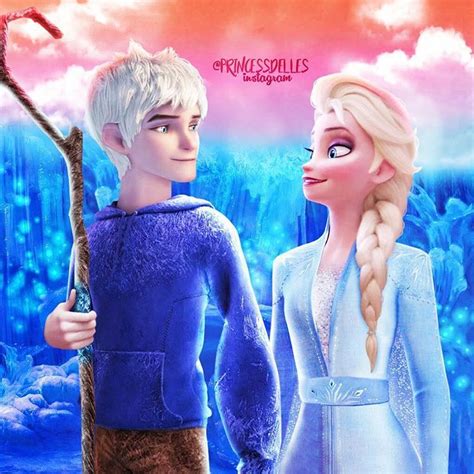 jack frost and queen elsa ️ ♡ after 2 days of editing