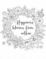 Coloring Pages Spring Garden Inspired Happiness Hymnsandverses Printable Blooms Within Flower Library sketch template