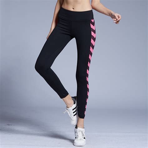 fitness women yoga pants elastic tight gym trousers stretched running