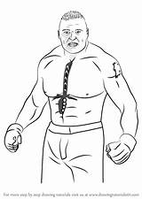 Draw Wwe Brock Lesnar Drawings Wrestlers Drawing Step People Paintingvalley Learn sketch template