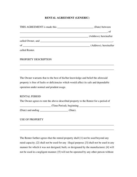 year apartment lease agreement template hq printable documents