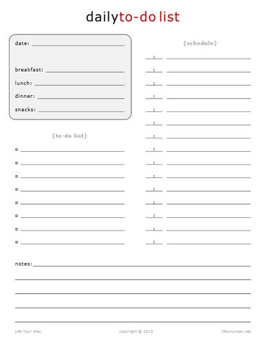 images  printable daily   list  work simple