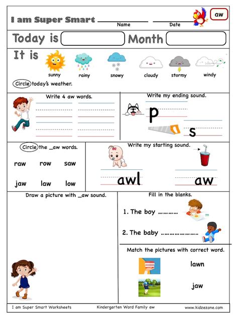 kindergarten activity worksheets aw word family find vrogueco