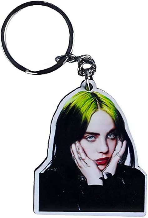 store billie eilish double sided printed keychain amazonin clothing accessories