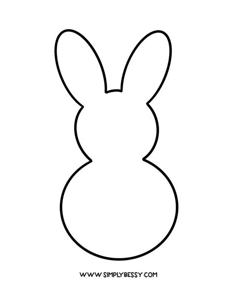 bunny outline template  printable  painting crafts  kids