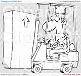 Cartoon Forklift Clip Operator Outline Moving Illustration Box Rf Royalty Toonaday sketch template