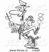 Unicycle Entertainer Doing sketch template