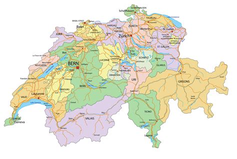 switzerland map guide   world