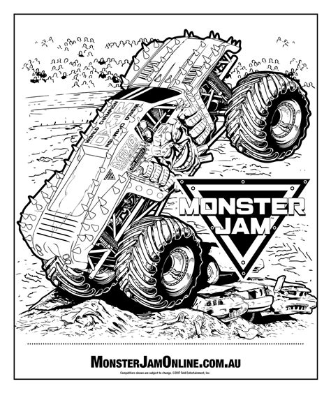 monster jam coloring pages printables