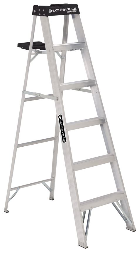 louisville ladder  aluminum step ladder  reach  lbs load capacity