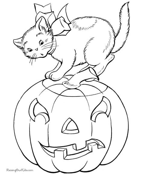 halloween scary cat coloring pages   print