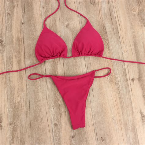 2020 New Sexy Mini Micro Bikini Set Swim Suit Low Waist Women Brazilian