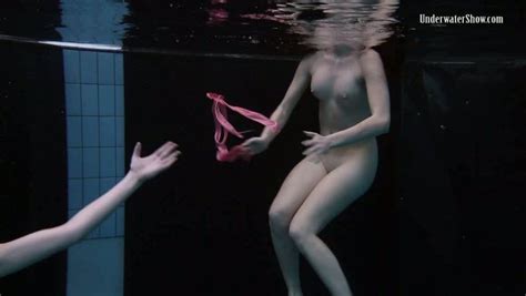 two girls with natural tits in their perfect underwater