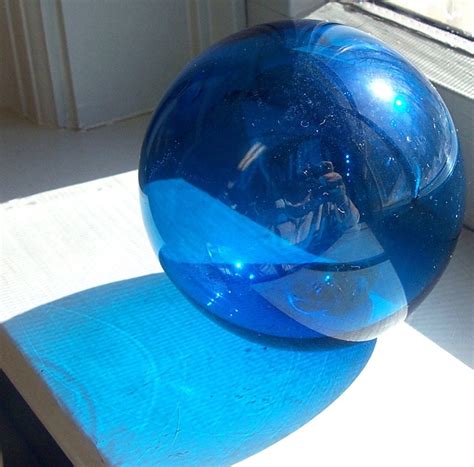 Vintage Antique Dark Blue Glass Globe Float Hand Blown Wow