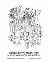 Coloring Pages Carlsbad Mexico Caverns Crossword Wordsearch Puzzle Caves Homeschooling Kids National Park Cavern Color Book Choose Board sketch template