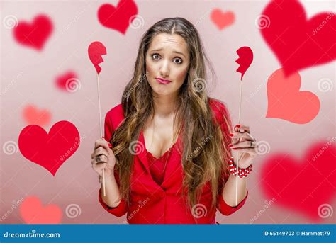 Woman At Valentines Day Stock Image Image Of Caucasian 65149703