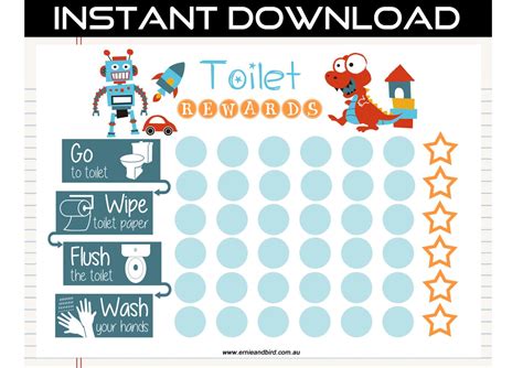 downloadable  printable dinosaur potty training chart