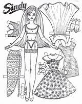 Doll Dolls Paper Coloring Pages Printable Kids Princess Barbie Color Print Printing Dress Dresses Sindy Colouring Sheets Kachina Toys Getcolorings sketch template