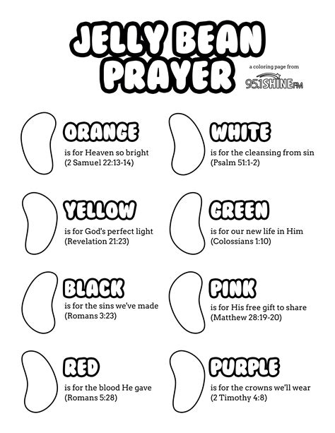 jelly bean prayer printables printable templates