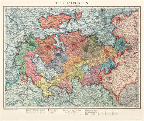 historische karte thueringen politische ausgabe