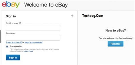 ebay login techsog
