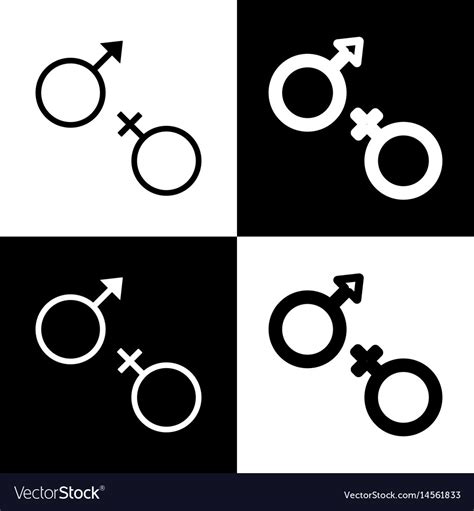 sex symbol sign black and white icons and vector image